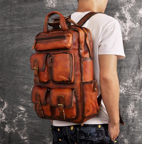 genuine leather backpacks for men.